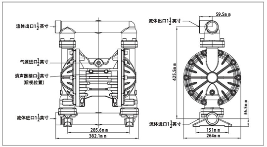 MK25金屬泵安裝尺寸圖
